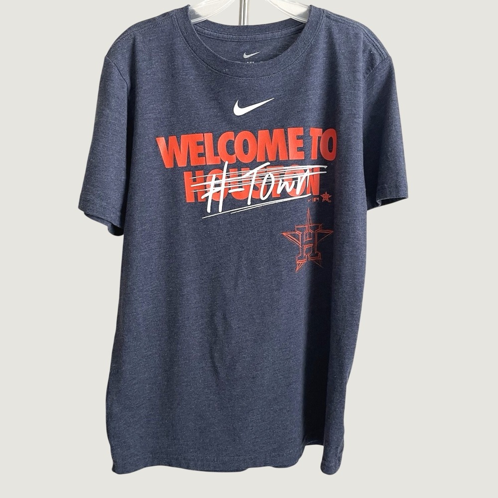 Nike Kids Houston Astros H-Town Baseball Shirt Blue Gray Sports Youth M 10/12